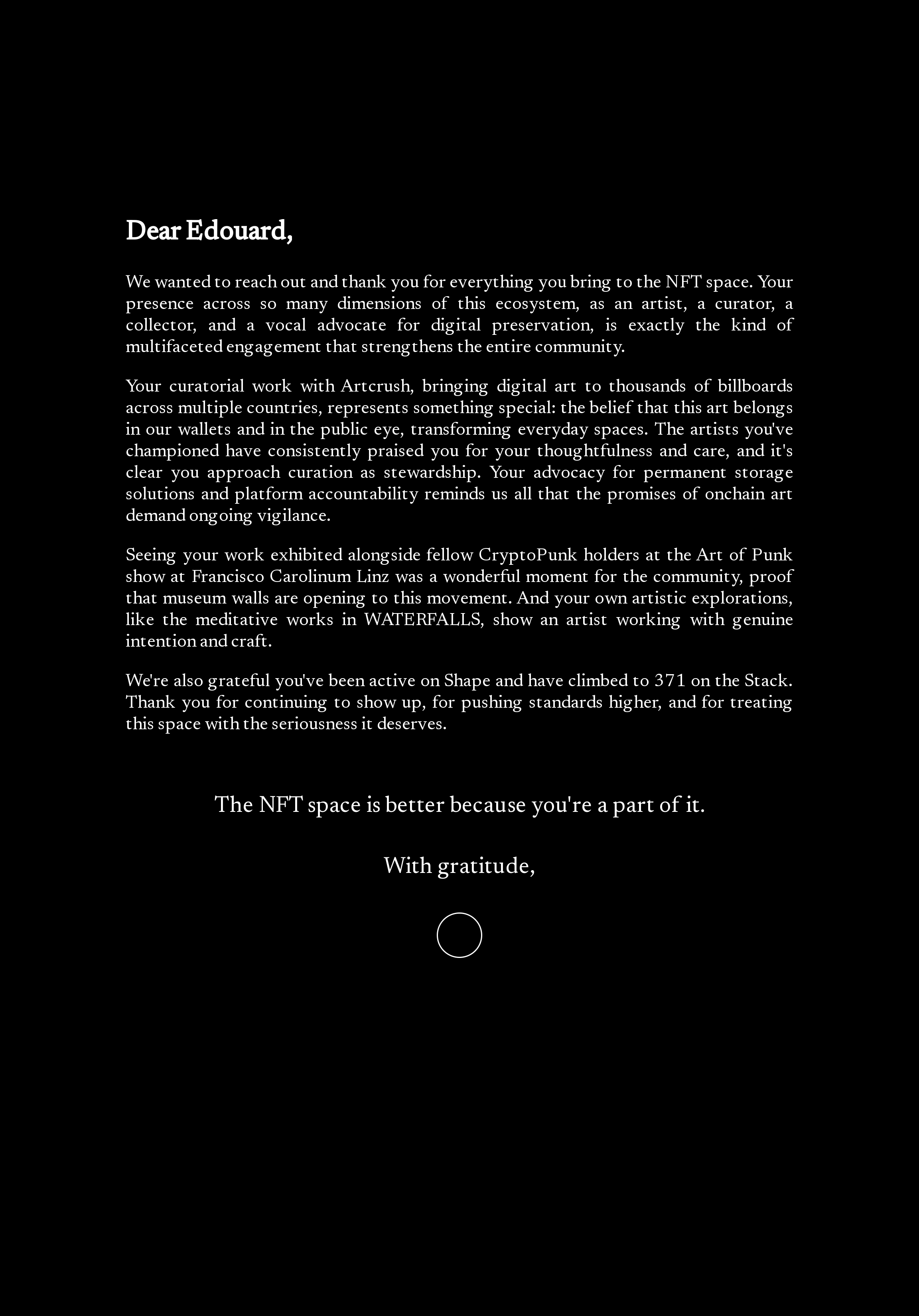 Dear Edouard