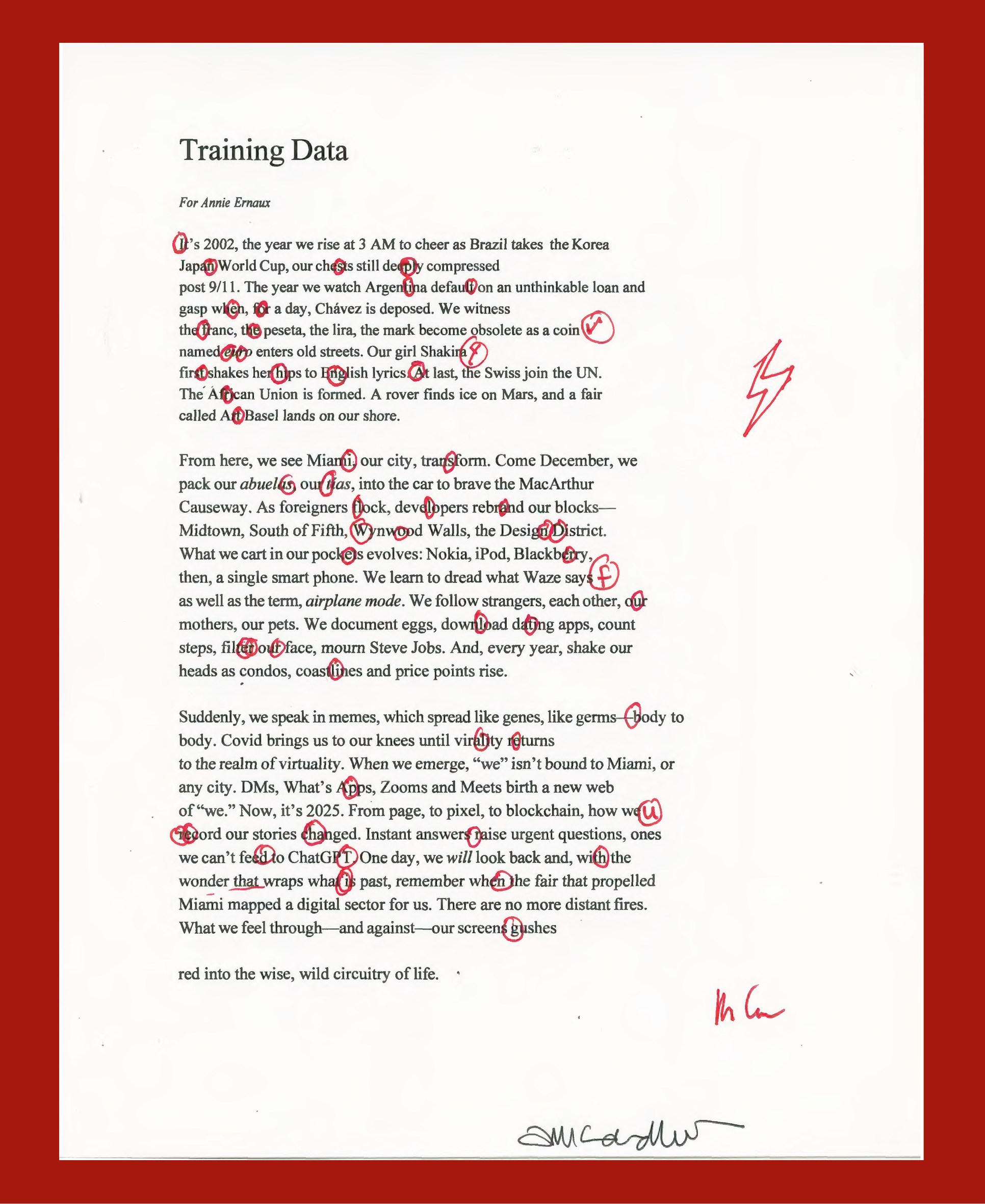 Michael Connor’s Training Data